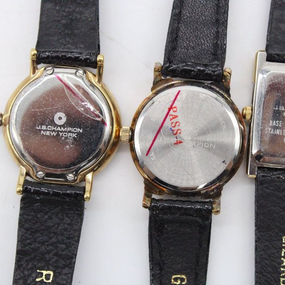 J.B Champion Watch Lot 4 Womens Gold Tone Stainless Steel Classic Leather Band - Picture 9 of 11